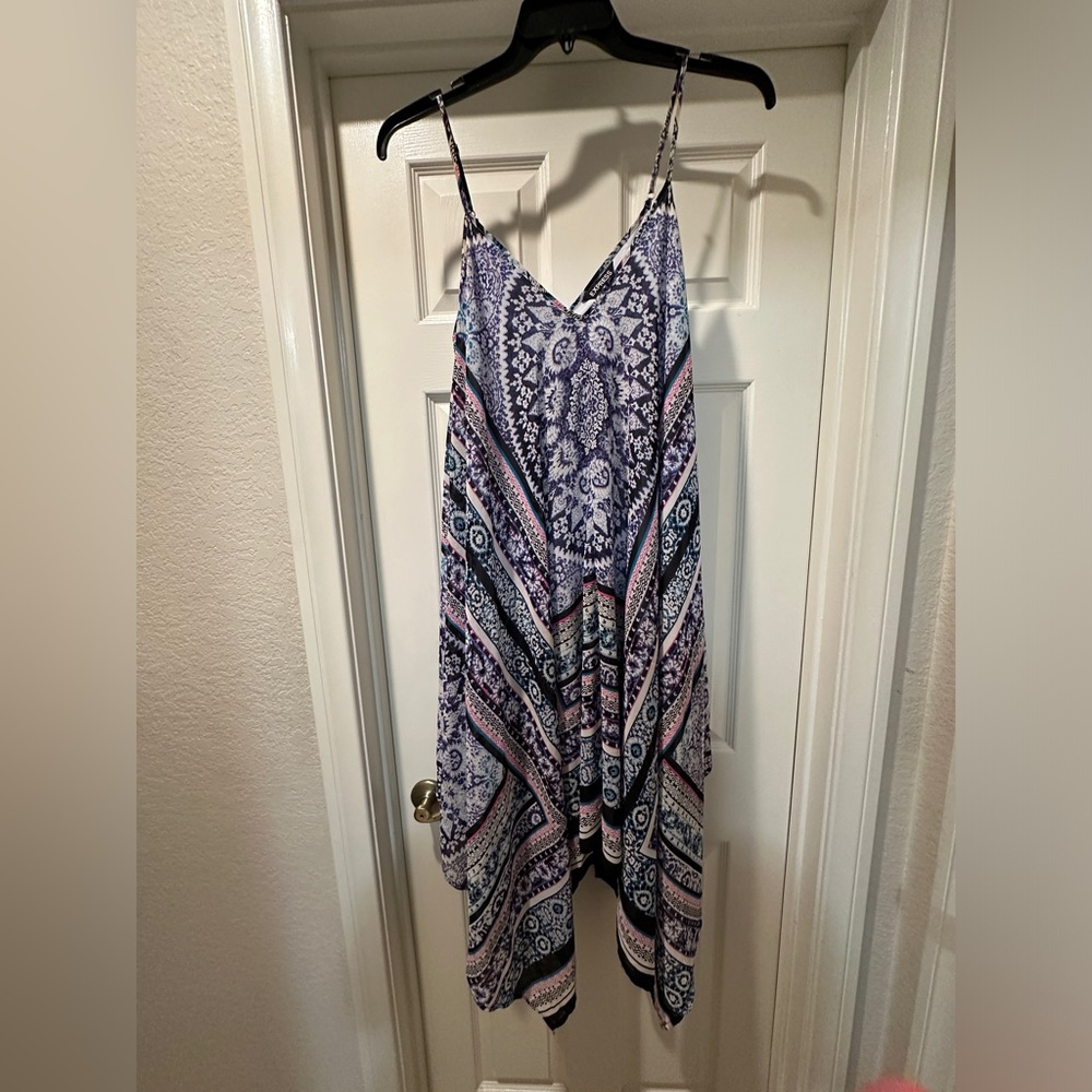 Express Blue Multi-Color Dress - Picture 2 of 4